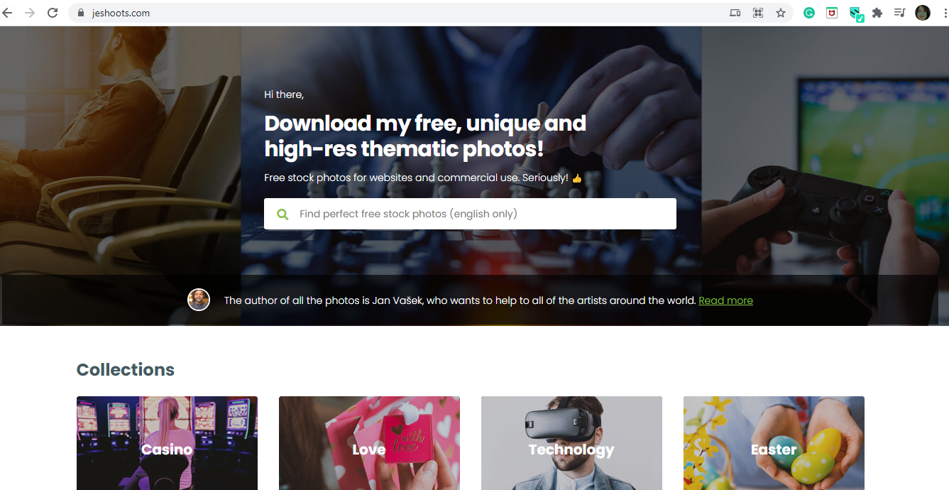 Jeshoots is a great site to find free images for your website