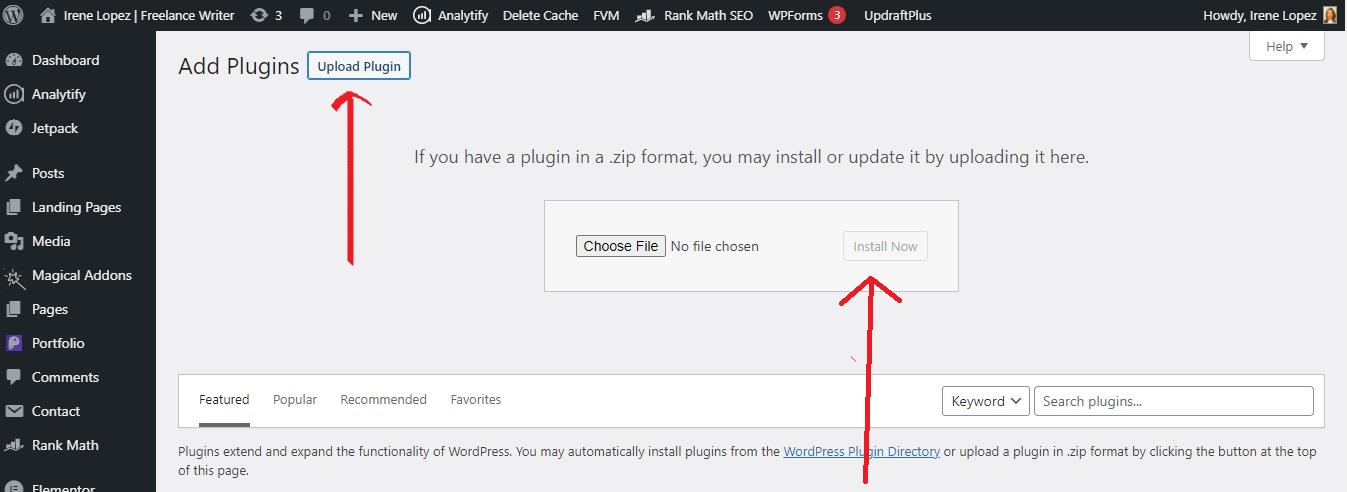 Screenshot 6 How to Install a Plugin on WordPress using an external zip file